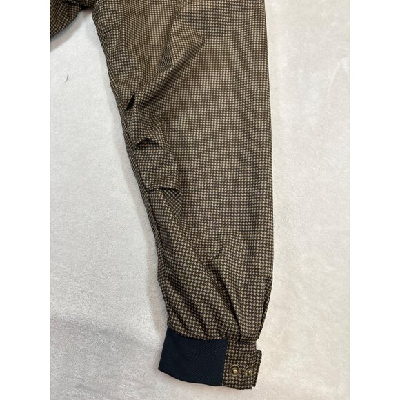 Dryjoys By Footjoy Pullover Mens Large Brown Golf Houndstooth Windbreaker Jacket - Picture 10 of 10